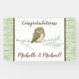 Babydusche aus Owl Woodland Banner
