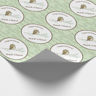 Babydusche aus Owl Woodland Geschenkpapier