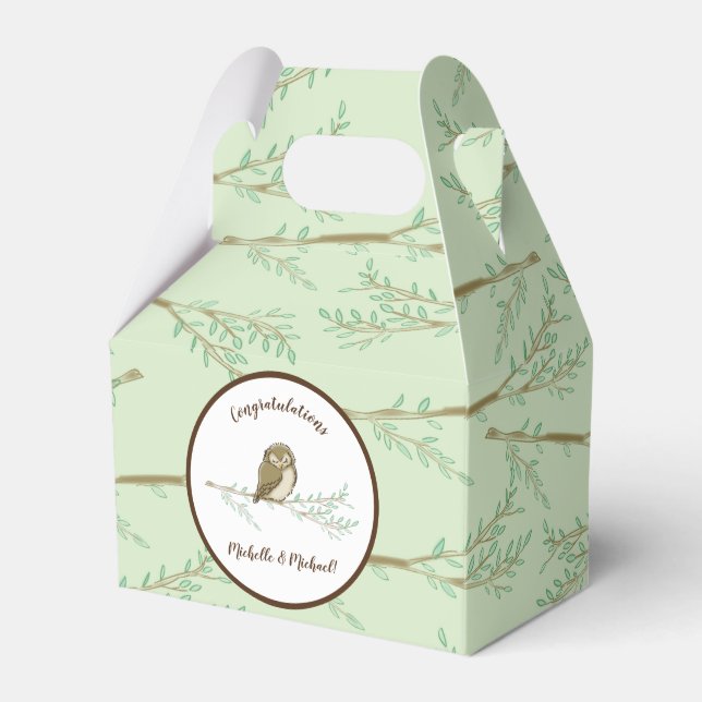 Babydusche aus Owl Woodland Geschenkschachtel (Vorderseite)