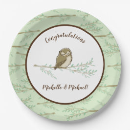 Babydusche aus Owl Woodland Pappteller