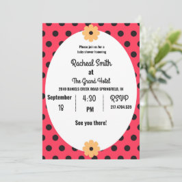 Babydusche aus Rot und Schwarz Einladung