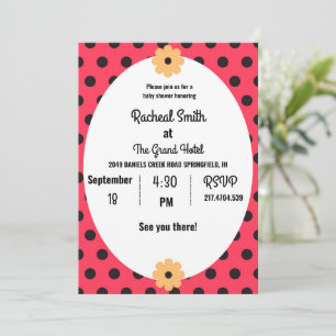 Babydusche aus Rot und Schwarz Einladung