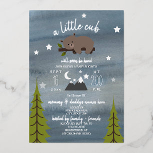 Babydusche aus Sleepy Bear Stars Folieneinladung