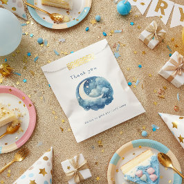 Babydusche aus Sternenhimmel und Mond Geschenktütchen