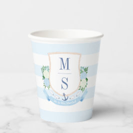 Babydusche aus Wappen in Blau und Weiß Pappbecher