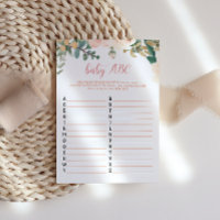 Babydusche Baby ABC Spielkarte