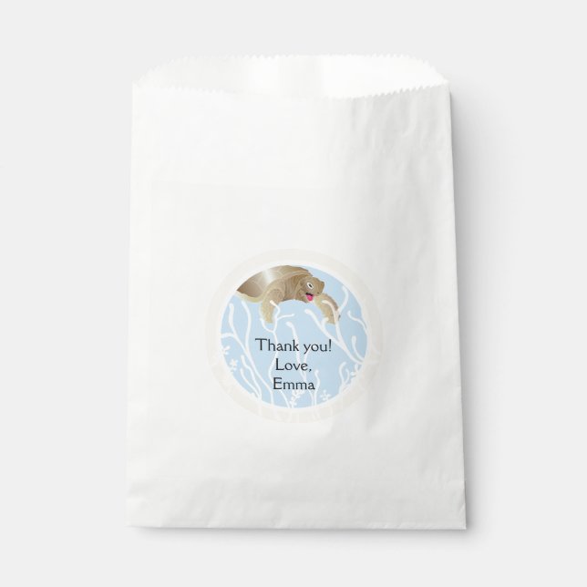 Babydusche, Baby Sea Turtle, Cream/Blue Geschenktütchen (Vorderseite)