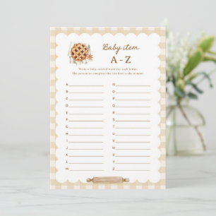 Babydusche Babyartikel A-Z Alphabet Spielkarten Einladung