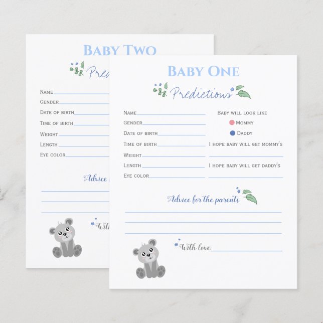 Babydusche Babyvorhersagen rschende rustikale Zwil (Vorne/Hinten)