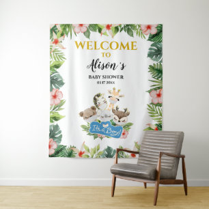 Babydusche BACKDROP Niedlich Gold Safari Friend Wandteppich