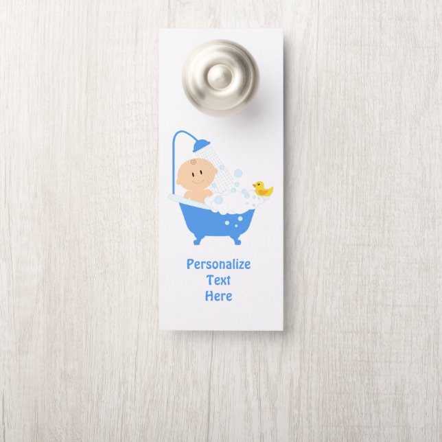Babydusche Badewanne Bad Personalisierte Toilette Türanhänger (Auf Knauf)