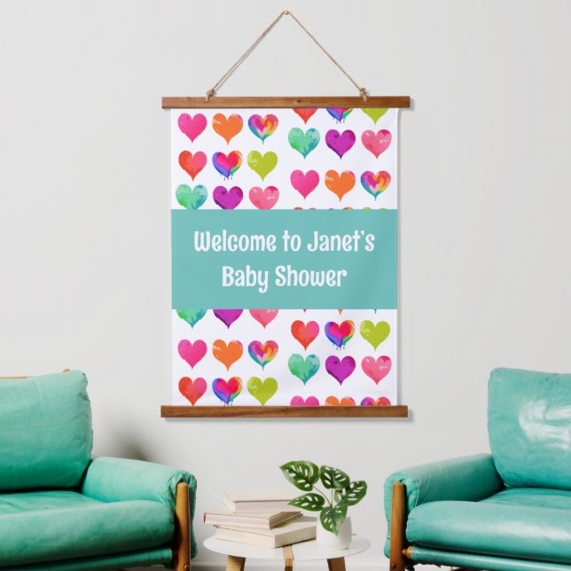 Babydusche Begrüßungsgeschirr Wandteppich Mit Holzrahmen (Wohnzimmer)