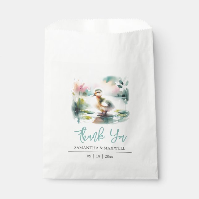 Babydusche bevorzugt Bags Wasserfarbendusche Geschenktütchen (Vorderseite)