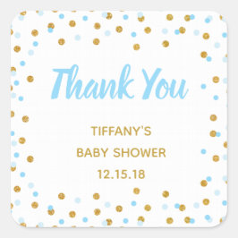 Babydusche bevorzugt Stickers Blue Gold Glitzer
