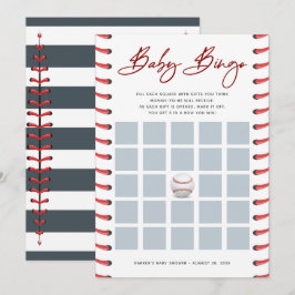Babydusche Bingo Card | Baseball Einladung