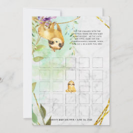 Babydusche Bingo Card | Tropischer Faulth Einladung