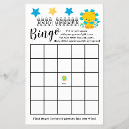 Babydusche Bingo farbenfrohe Löwenspielkarte Flyer