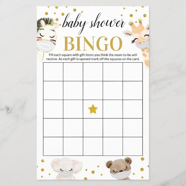 Babydusche Bingo-Karte Flyer (Vorne)