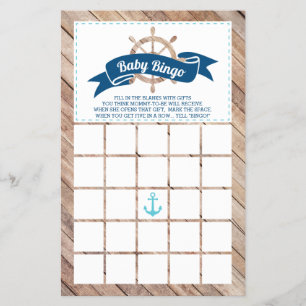 Babydusche Bingo, nautisch Flyer