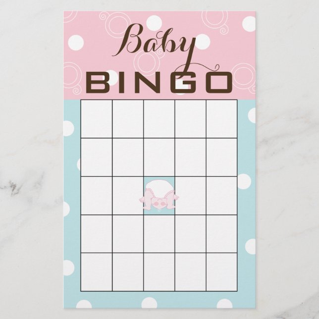 Babydusche BINGO "PINK BLUE BABY" Flyer (Vorne)