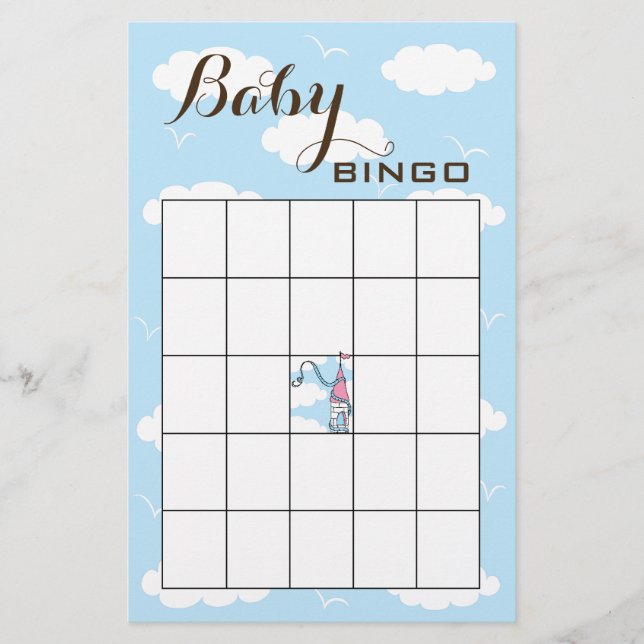 Babydusche BINGO Rosa/Blau/Schloss Flyer (Vorne)