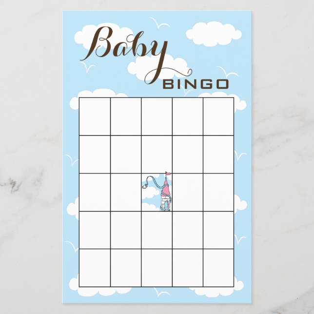 Babydusche BINGO Rosa/Blau/Schloss Flyer (Vorne)