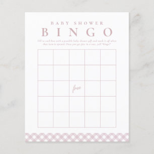 Babydusche-Bingo-Spiel mit niedlichem rosa Gingham