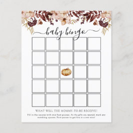 Babydusche Bingo Spielkarte vom Herbst