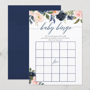Babydusche Bingospiel Rosa Blütenblume Einladung