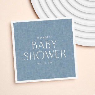 Babydusche Blau niedlich personalisiert Serviette