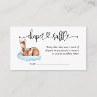 Babydusche Blue Cloud Deer Diaper Raffle