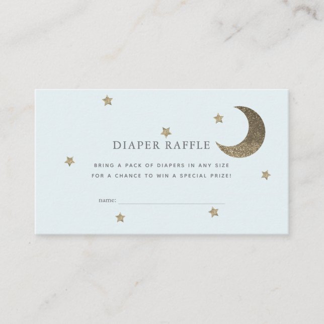 Babydusche Blue Diaper - Raffetkarte für Sterne un Begleitkarte (Vorderseite)
