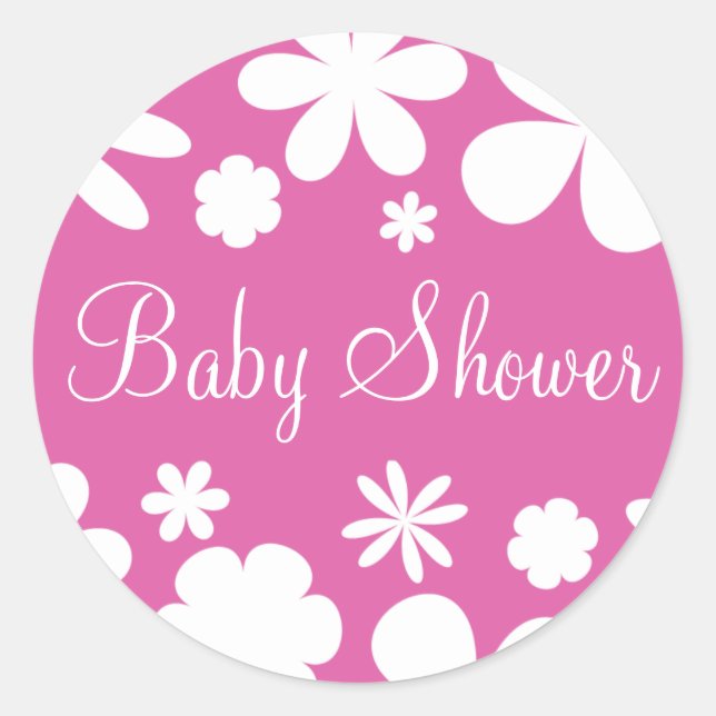 Babydusche Blume Power Umschlag Aufkleber Siegel (Vorderseite)