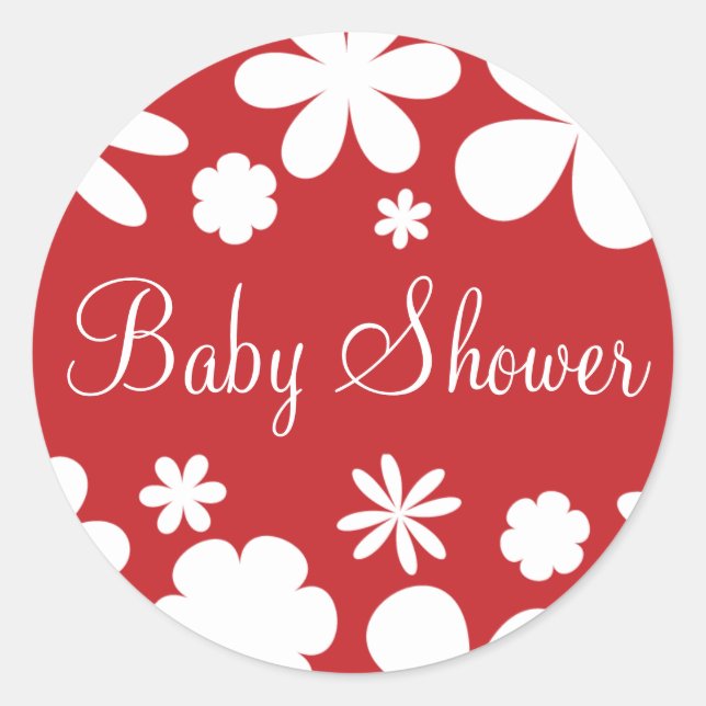 Babydusche Blume Power Umschlag Aufkleber Siegel (Vorderseite)