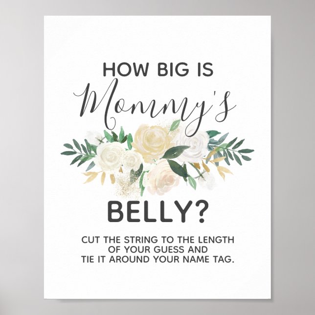 Babydusche Blume Wie groß ist Mama's Bauchspiel Poster (Vorne)