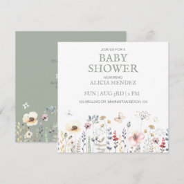 BABYDUSCHE, BLUMENBAUMUSTER, BOTANISCHE BABYDUSCHE EINLADUNG