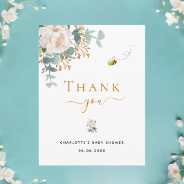 Babydusche Blütenpflanze Eukalyptusgrün vielen Dan Postkarte