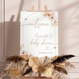 Babydusche Boho Begrüßungszeichen, moderne Pampas Poster