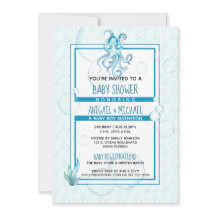 Babydusche #Boy Blue & Aquamarin Watercolor #Octop