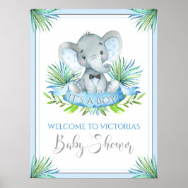 Babydusche Boy Elephant Begrüßungszeichen Poster