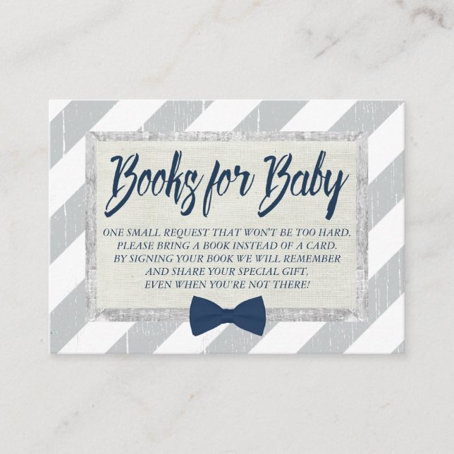 Babydusche bringen Boy Navy Krawatte Beilage Begleitkarte (Vorderseite)