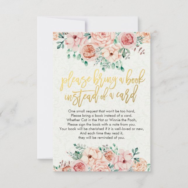 Babydusche bringen Sie bitte ein Buch anstelle ein Einladung (Vorderseite)