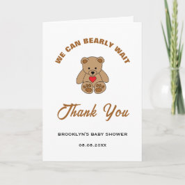 Babydusche Brown Teddy Bär wir können frühzeitig w Dankeskarte