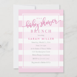 Babydusche Brunch Einladung Streifen Girl
