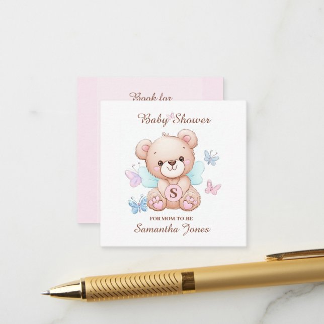 Babydusche Buchungskarte Begleitkarte (Vorderseite/Rückseite Beispiel)