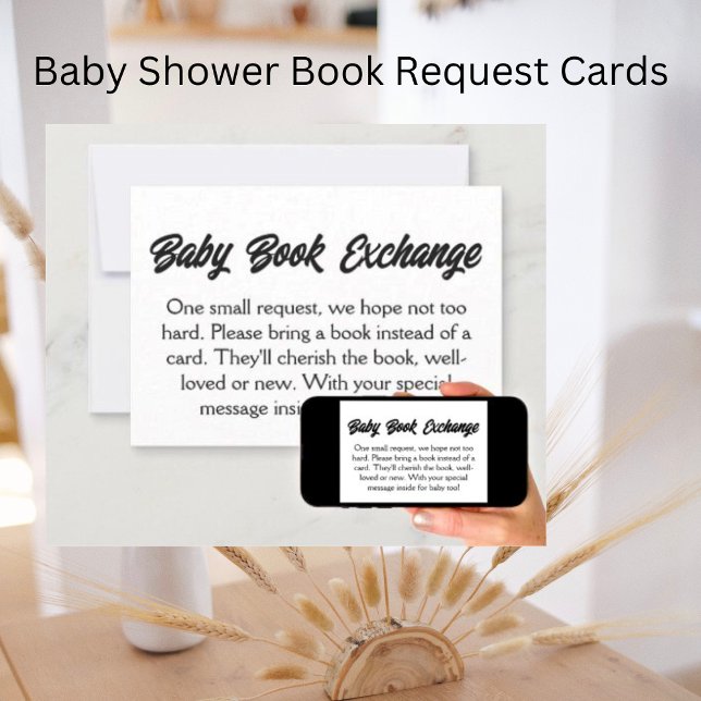 Babydusche Buchungskarte Einladung (Baby Shower Book Request Cards)