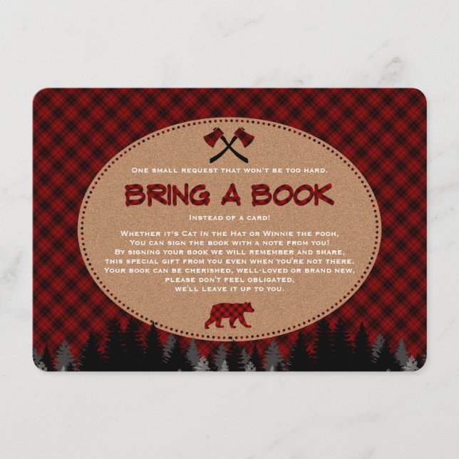 Babydusche Buffalo Kariert Lumberjack Buchen Begleitkarte (Vorderseite)