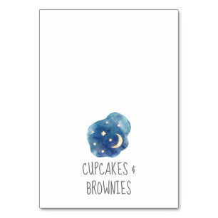 Babydusche-Buffet mit Lebensmitteletiketten für Mo Tischnummer