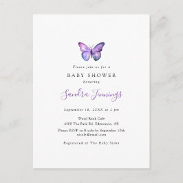 Babydusche Butterfly Elegant Minimalistisch einfac Postkarte