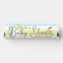 Babydusche Candy Roll of Mints Beach Thema